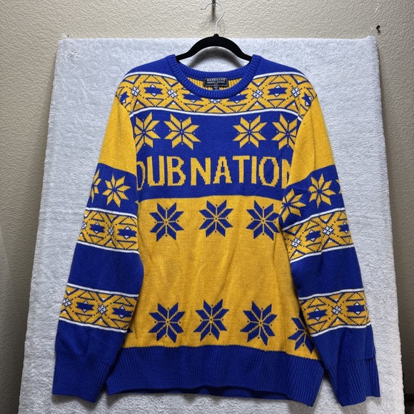 Renegade Other - Golden State Warriors Sweater Men Large Logo Dub Nation Christmas Ugly Oak Town
